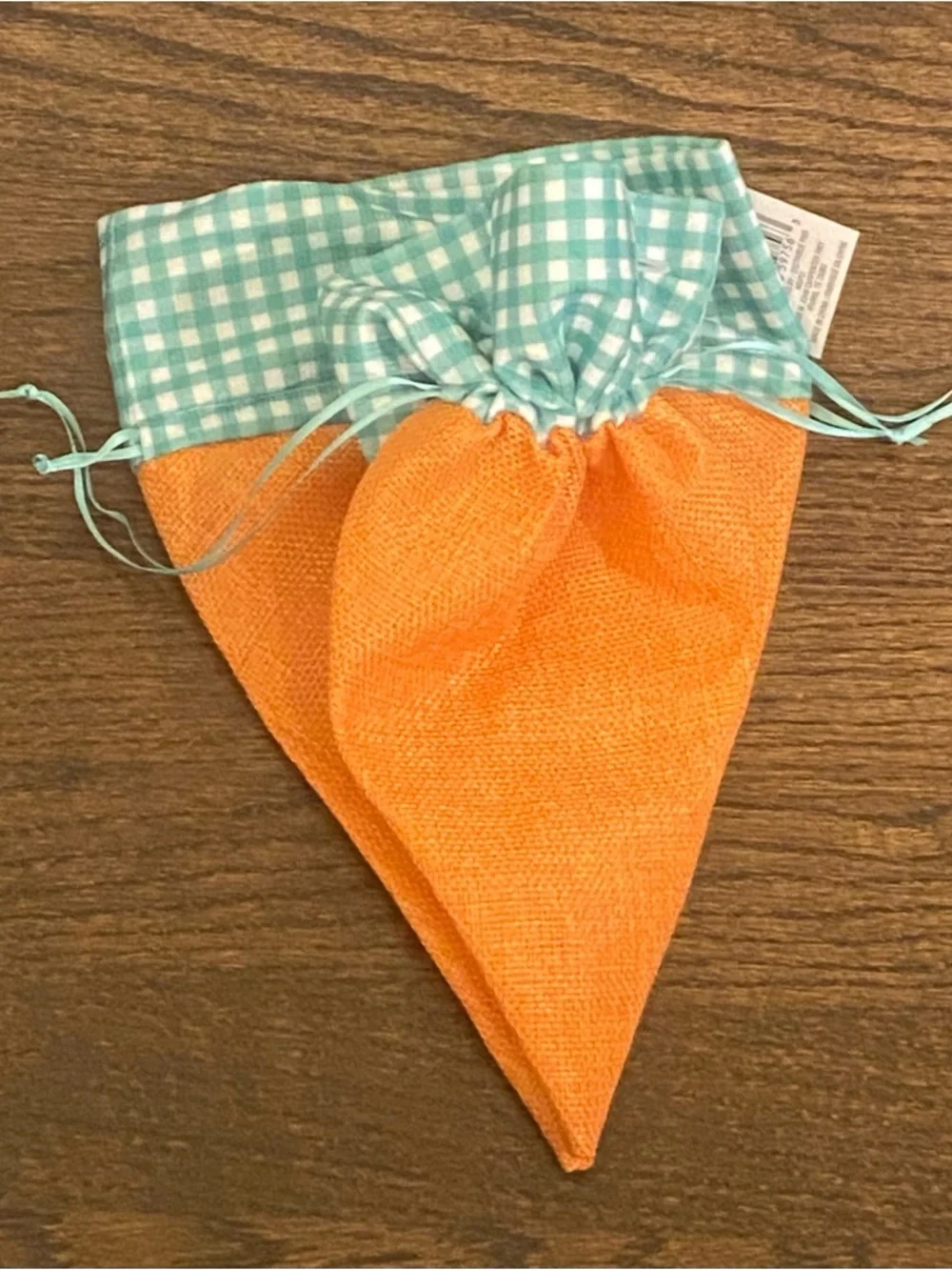 Celebrate It Easter Carrot Burlap Drawstring Gift Bags Set of 2